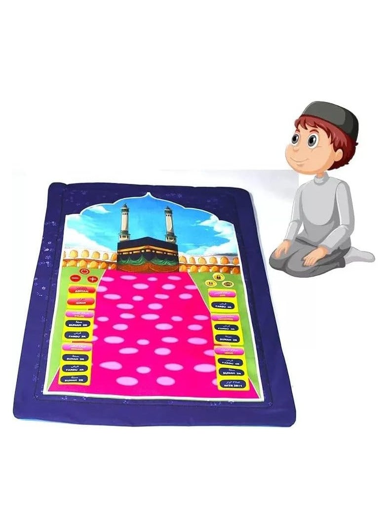 UMEOX MT20 Kids Interactive Prayer Mat Electronic Islamic Educational Prayer Rug for Children, Touch Sensitive Salah Learning Mat with Quran Surahs, Duas, Adhan, Wudu Guide, Multi-Language Support, Waterproof & Washable Islamic Gift Mini 100X60CM - Image 3